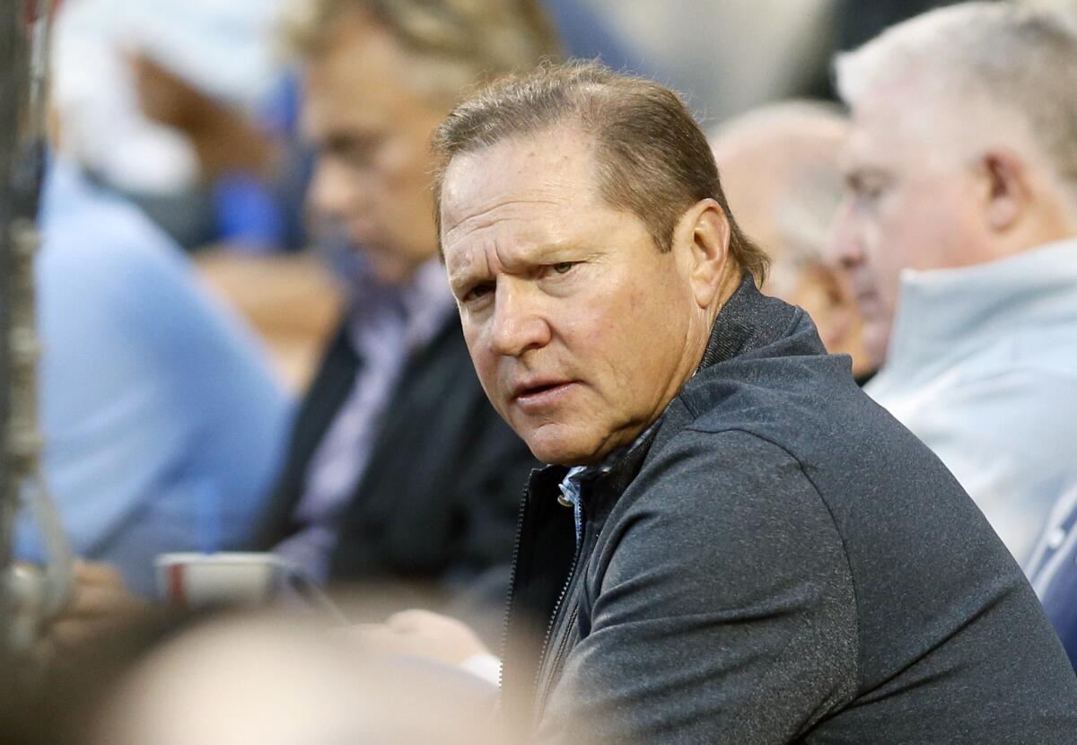 Agent Scott Boras attends the baseball game between the Los Angeles Dodgers and Washington Nationals on Aug. 11, 2015.