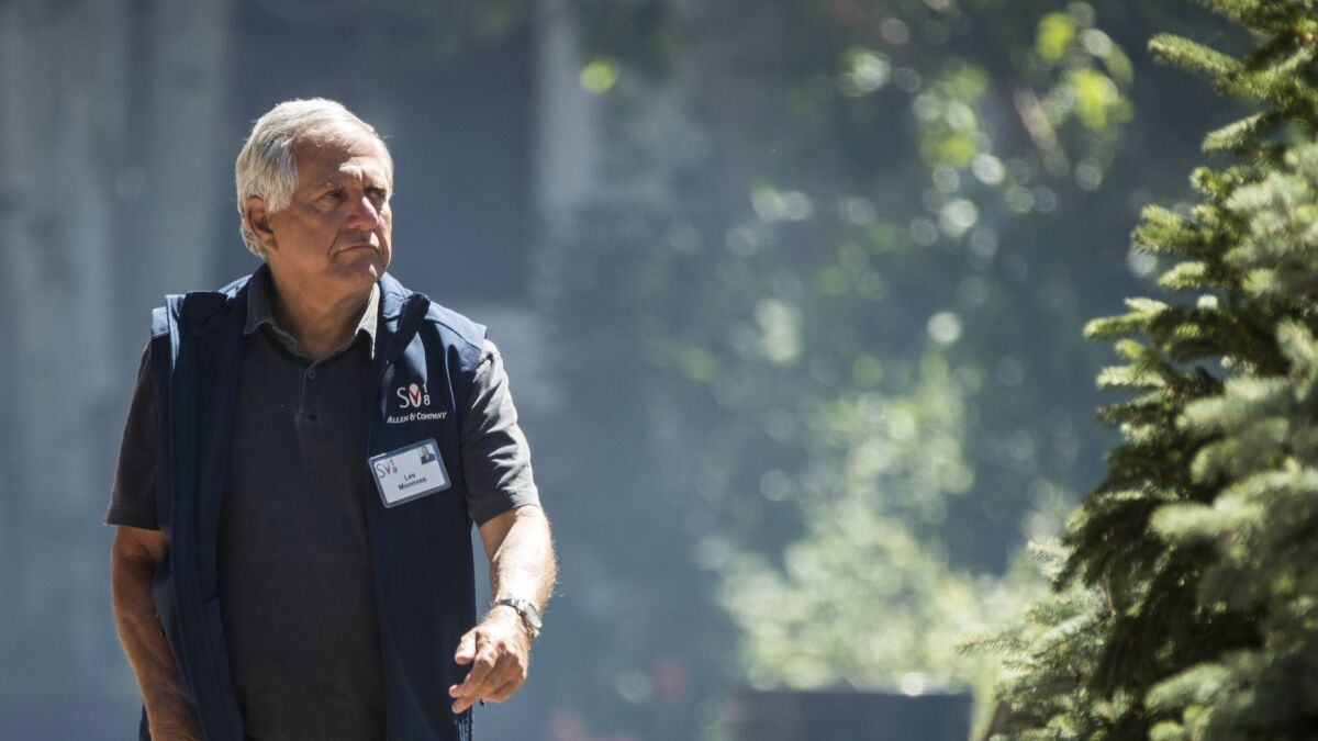 CBS' embattled chief executive, Leslie Moonves, is shown July 11 in Sun Valley, Idaho.