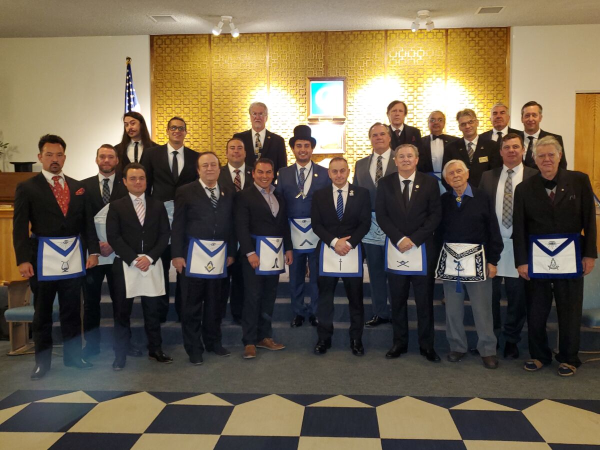 The local chapter of Freemasons meets in the La Jolla lodge.