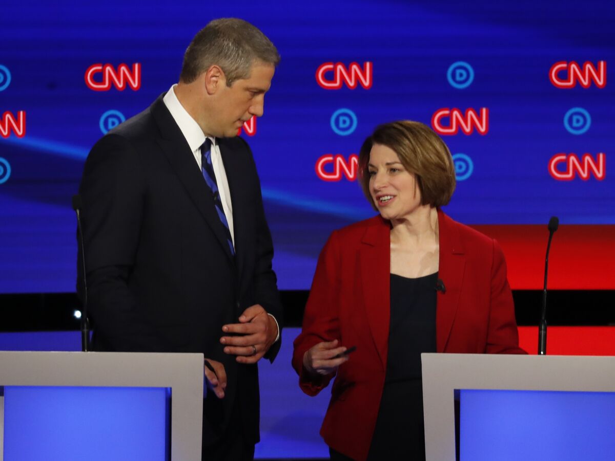 Rep. Tim Ryan of Ohio and Sen. Amy Klobuchar of Minnesota.