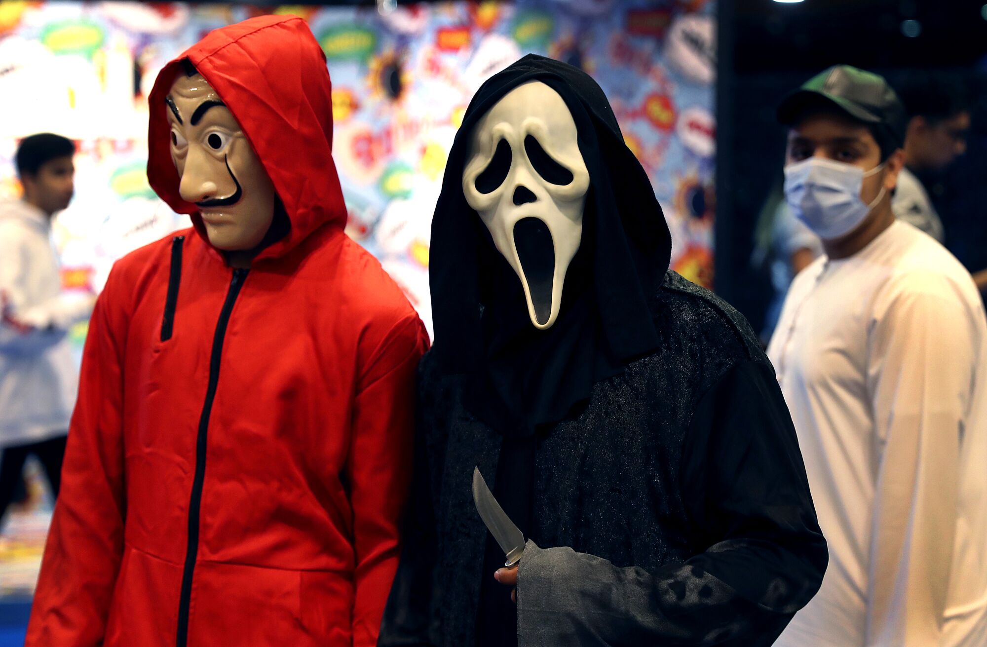 UNITED ARAB EMIRATES: In early March, cosplayers in masks attend the Middle East Comic-Con in Dubai.