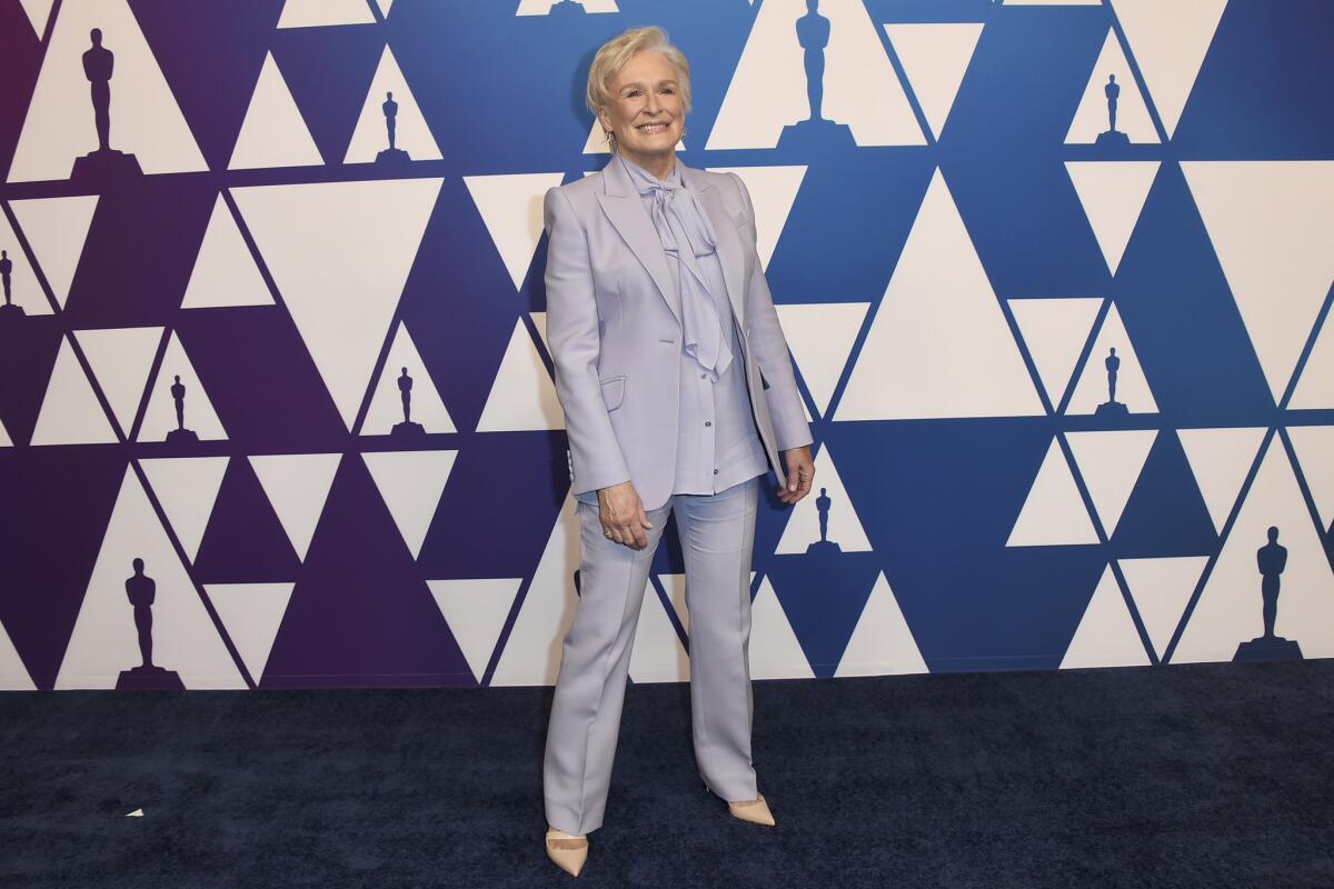 Glenn Close arrives at the 91st Academy Awards Nominees Luncheon on Feb. 4 at The Beverly Hilton Hotel.