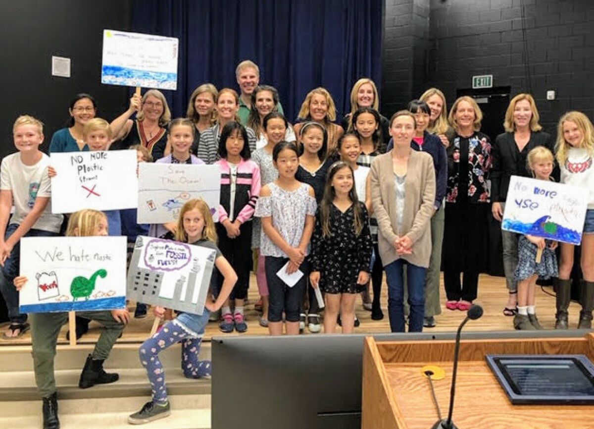 The Skyline School Eco Otters asked the district to support their environmental actions in 2019.