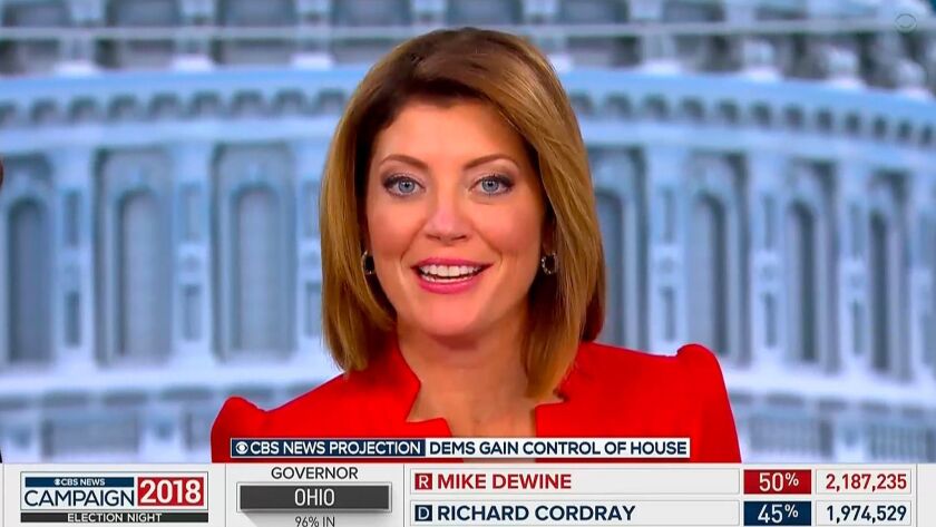 Norah O'Donnell, seen here during CBS News election coverage in 2018, will be the new anchor of "CBS Evening News."