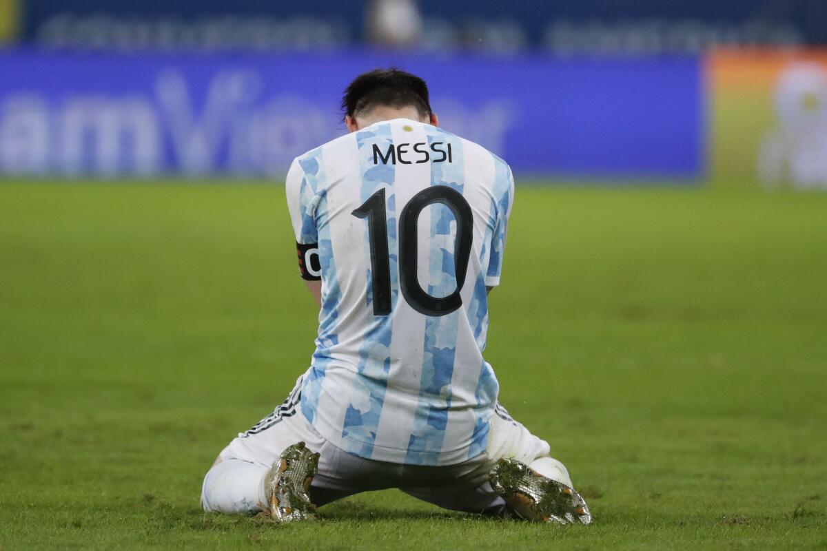 Lionel Messi, de la selección de Argentina,