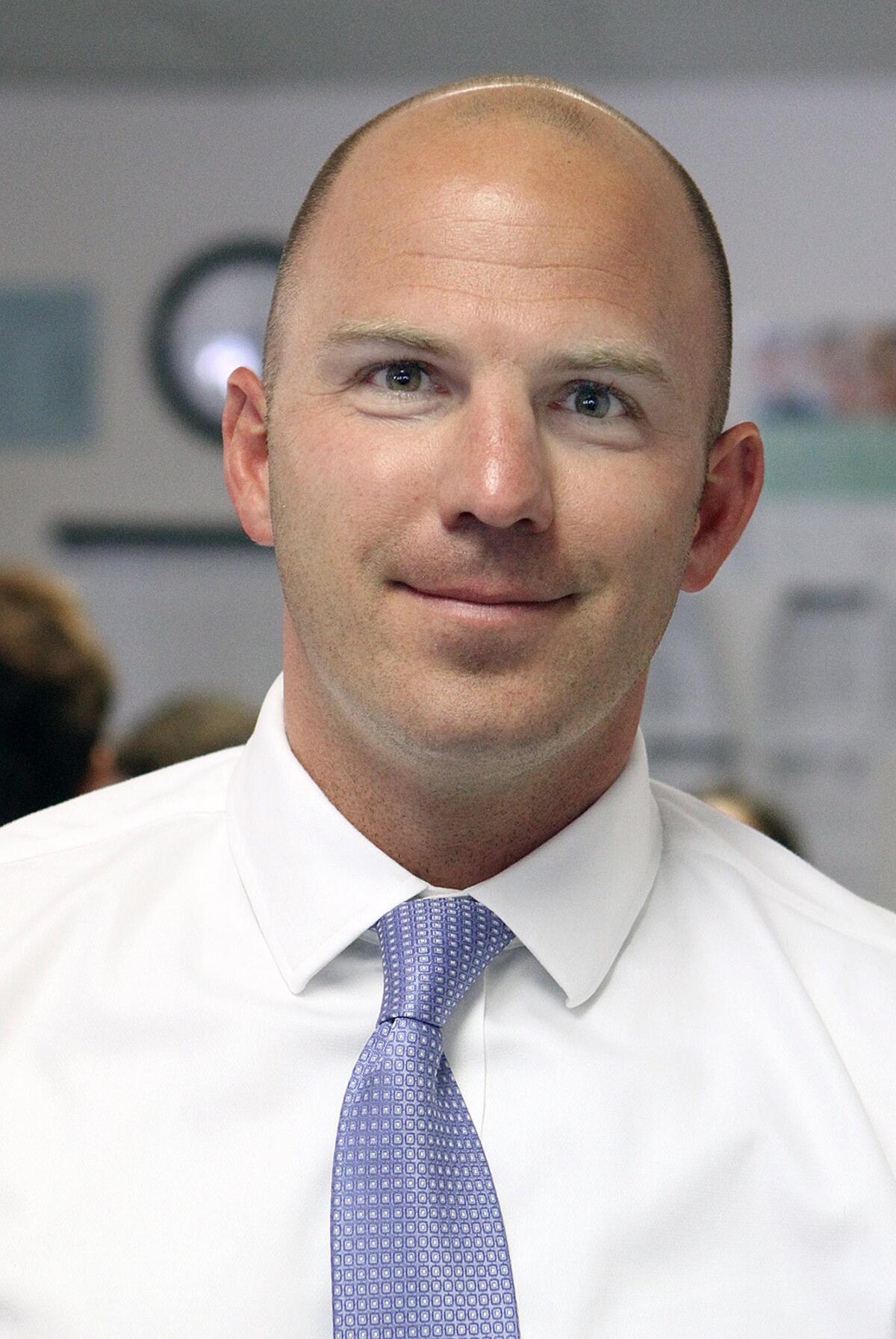 New Burbank Unified School District Superintendent Matt Hill at the unveiling of the new kitchen at the Burbank Community Day School in Burbank on Tuesday, Sept. 8, 2015.