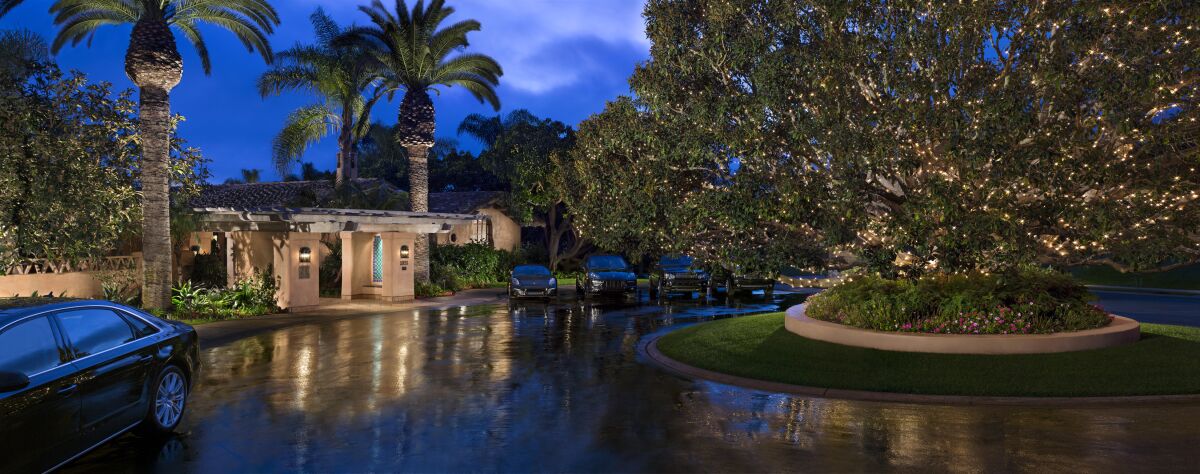The entrance to the Rancho Valencia Resort & Spa Clubhouse.