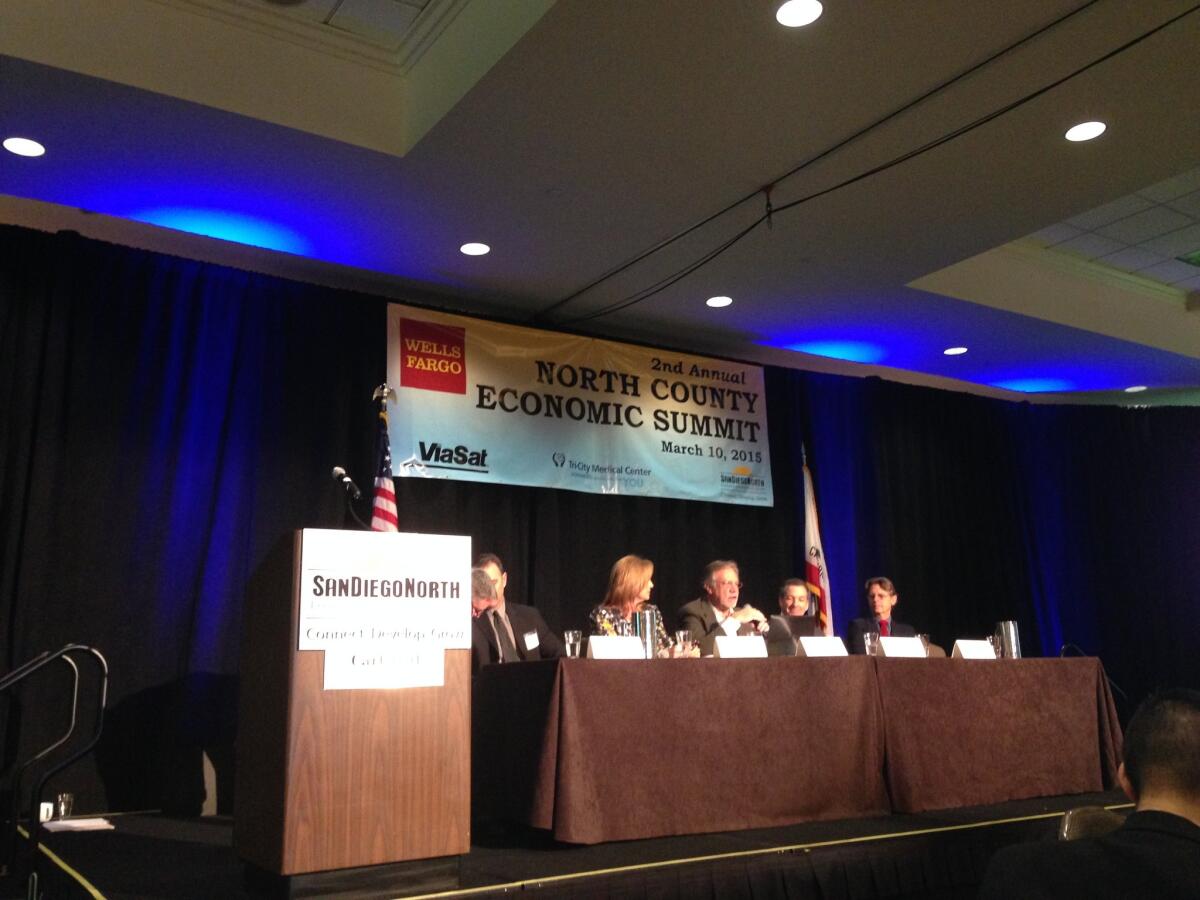 Panelists at the North County Economic Summit discussed housing, training and the pros and cons of San Diego's rapid jobs growth.
