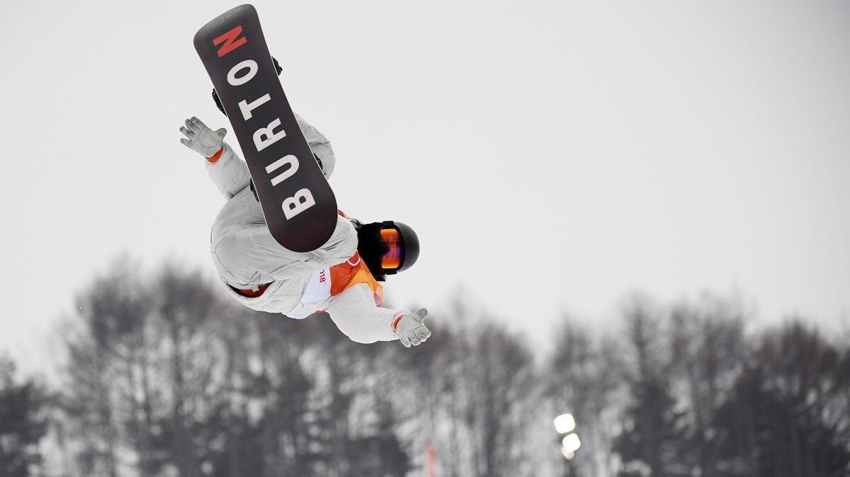 Shaun White competes during the Snowboard Men's Halfpipe Final at the PyeongChang 2018 Winter Olympics at Phoenix Snow Park on Wednesday.
