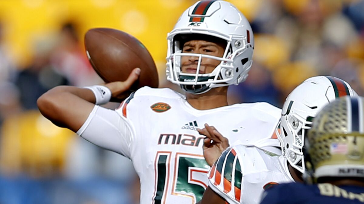 Miami QB Brad Kaaya was taken with the 215th pick of the draft by the Lions.