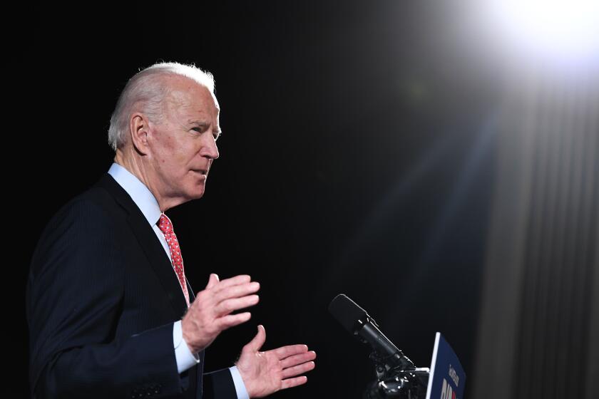 Former US Vice President and Democratic presidential hopeful Joe Biden speaks about COVID-19, known as the Coronavirus, during a press event in Wilmington, Delaware on March 12, 2020. (Photo by SAUL LOEB / AFP) (Photo by SAUL LOEB/AFP via Getty Images)