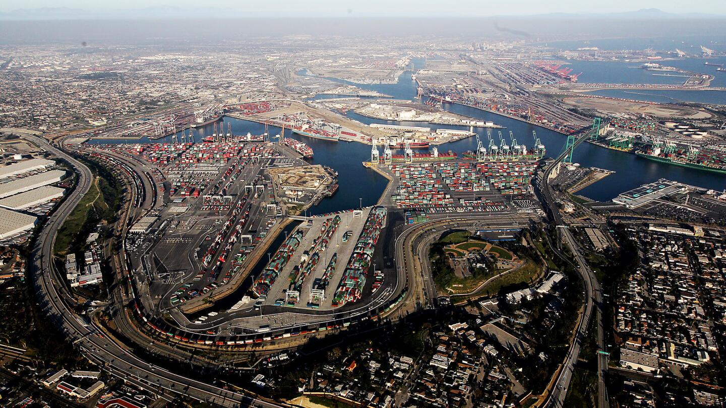 A backlog is growing at the ports of Los Angeles and Long Beach.