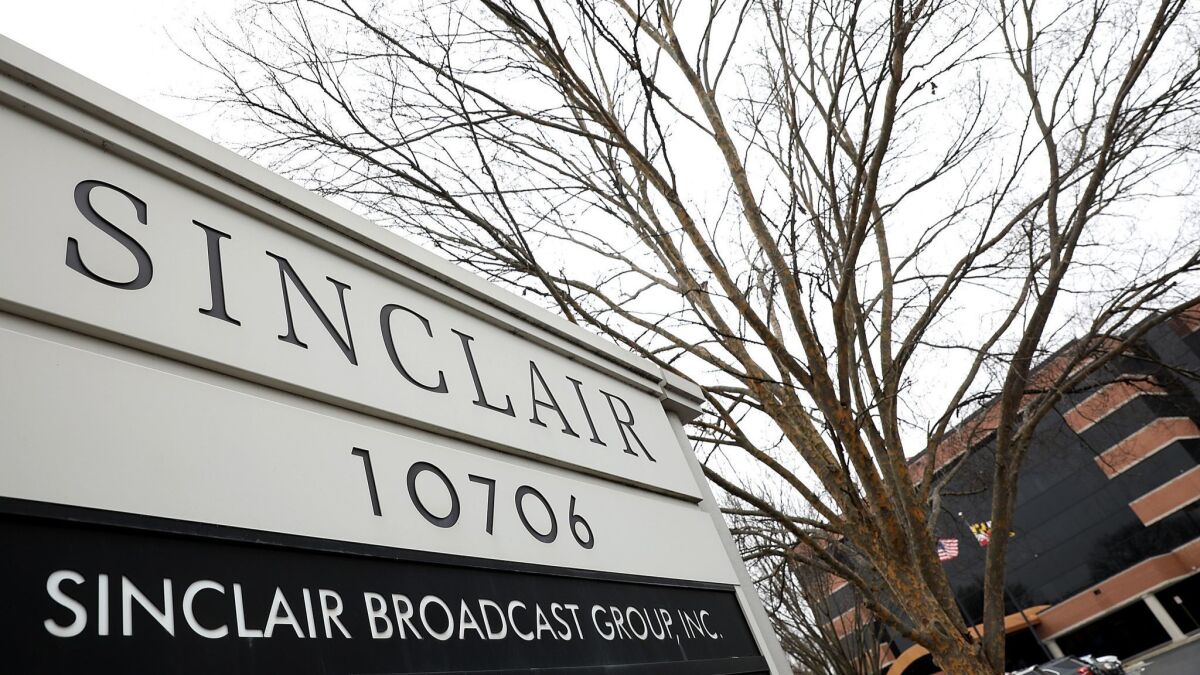 The headquarters of the Sinclair Broadcast Group, the largest owner of local television stations in the United States, in Hunt Valley, Md.