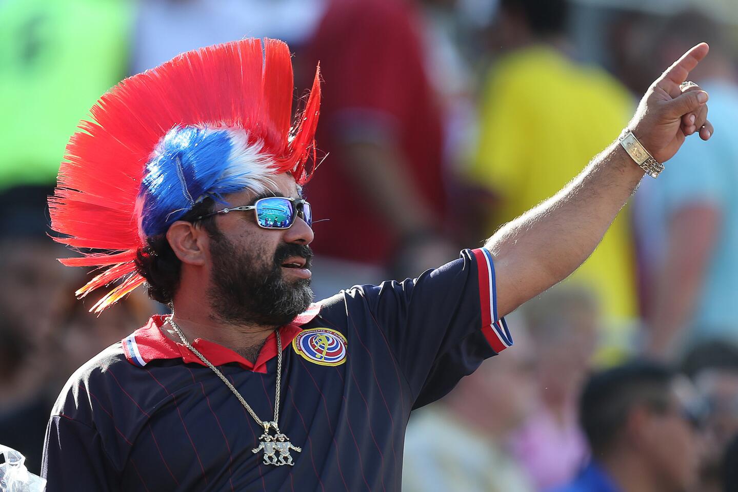 A soccer fan is seen in the stands during the 2016 Copa America Centenario Group A match between Costa Rica and Paraguay at Camping World Stadium on June 4, 2016 in Orlando, Florida.