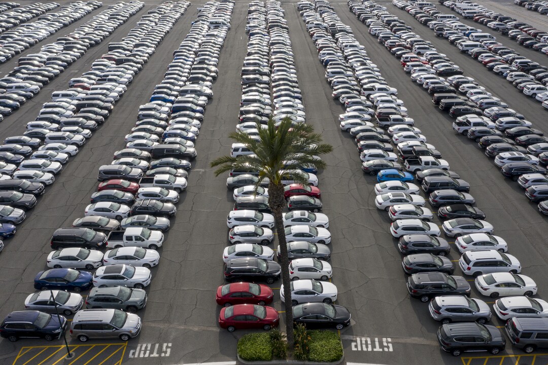 Unused rental cars at unused stadiums