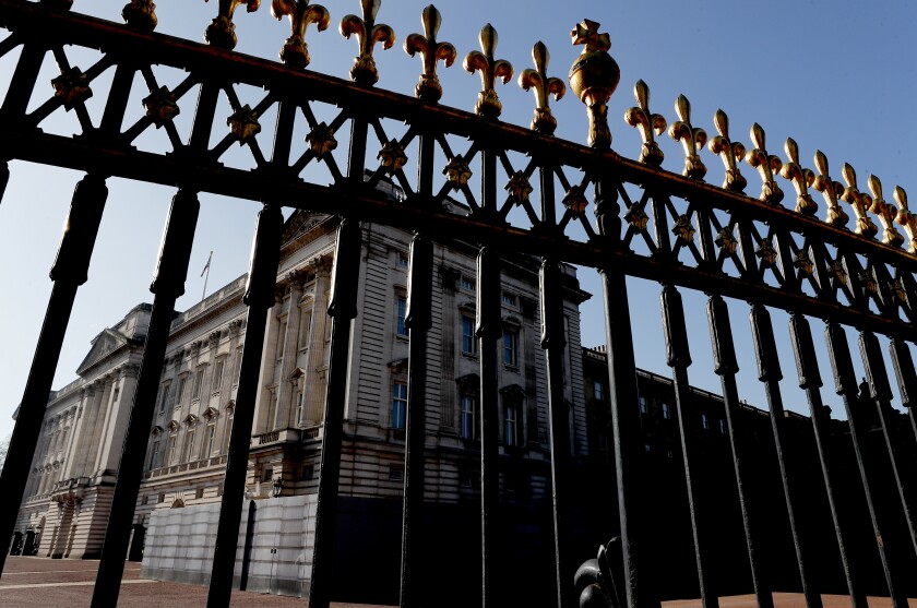A view of Buckingham Palace, in London, Tuesday, March 9, 2021. 