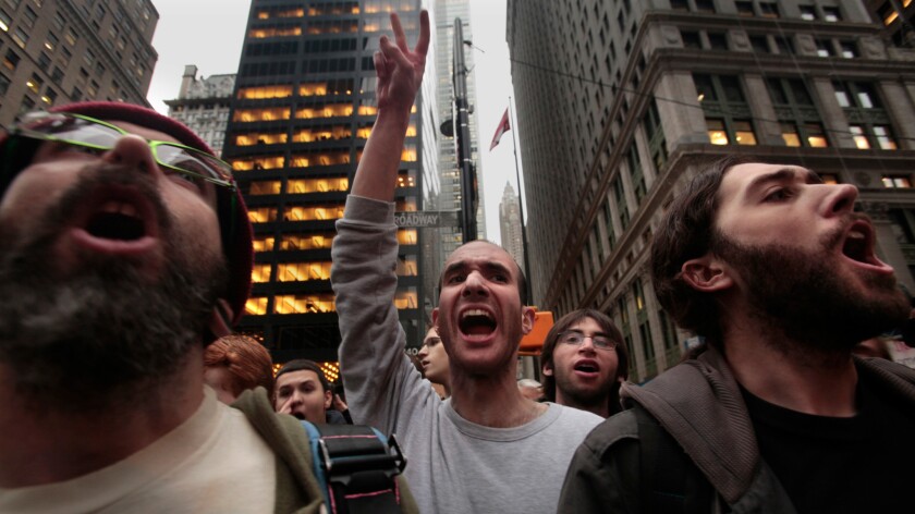 Sarah Jaffe talked to activists of all stripes, including the tea party and, pictured, Occupy Wall Street.
