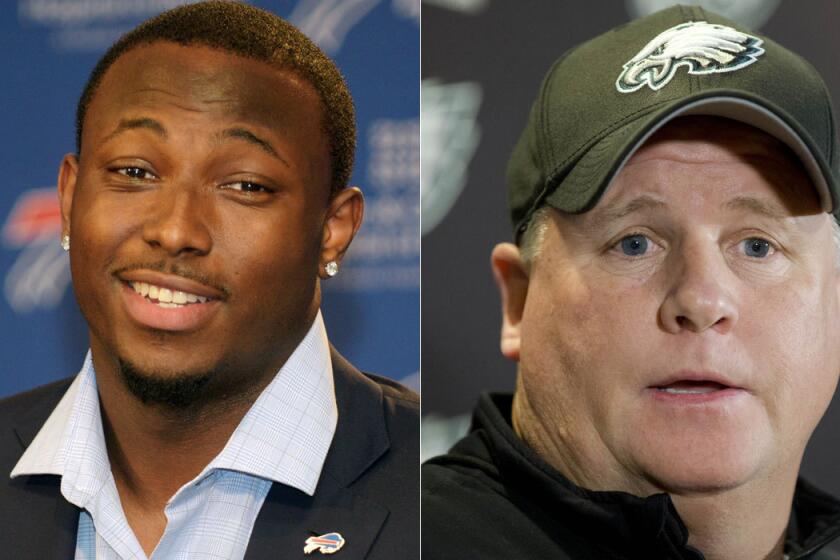 Running back LeSean McCoy, left, says he was surprised when he was traded by Coach Chip Kelly and the Philadelphia Eagles.