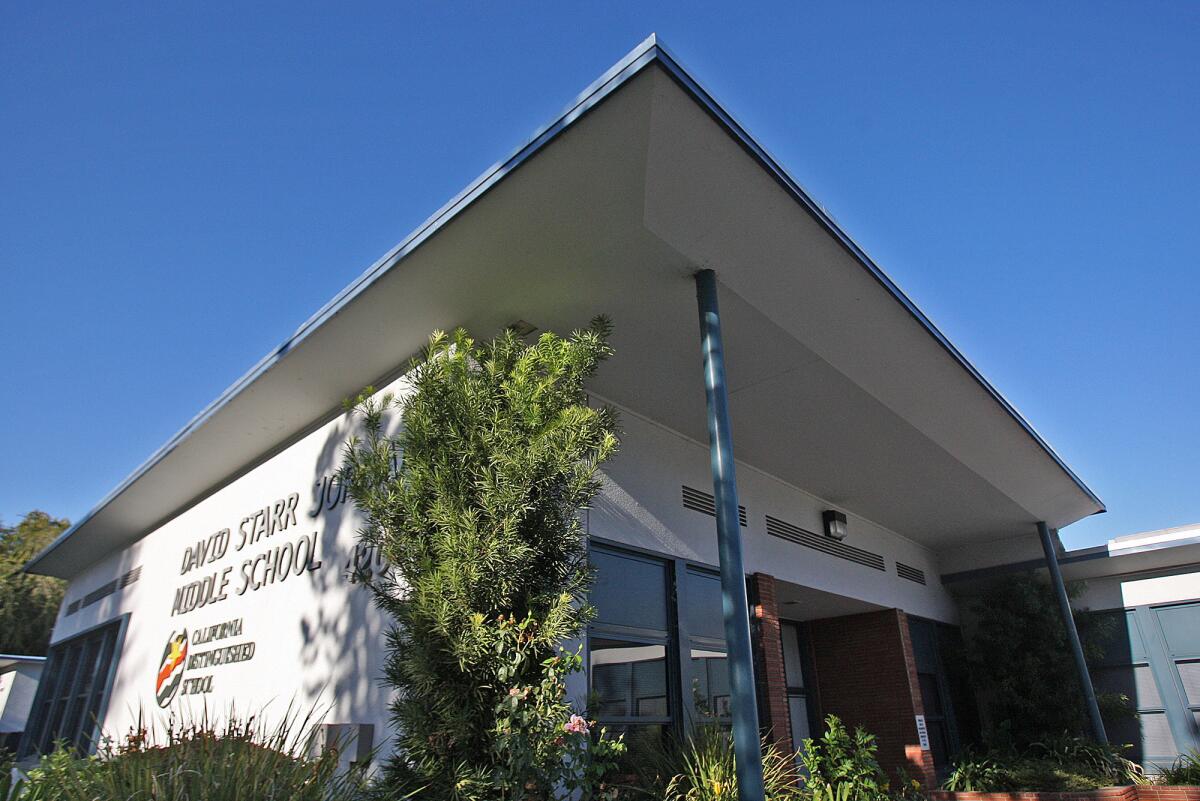 The roof, installed on Jordan Middle School in August, was emitting a strong odor that had the office staff working elsewhere on the campus in Burbank, pictured on Friday, October 11, 2013.