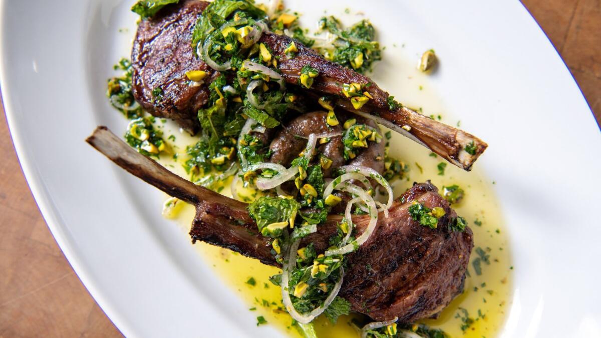 Lamb with pistachio and mint at Antico.