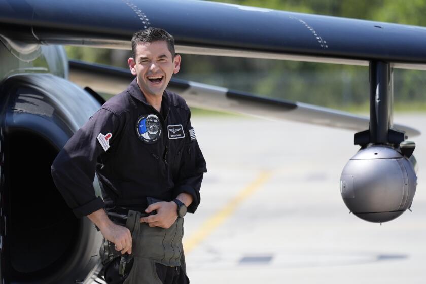 Jared Isaacman arrives at the Kennedy Space Center in Cape Canaveral, Fla., Monday, Aug. 19, 2024, to prepare for an upcoming SpaceX private human spaceflight mission. (AP Photo/John Raoux)