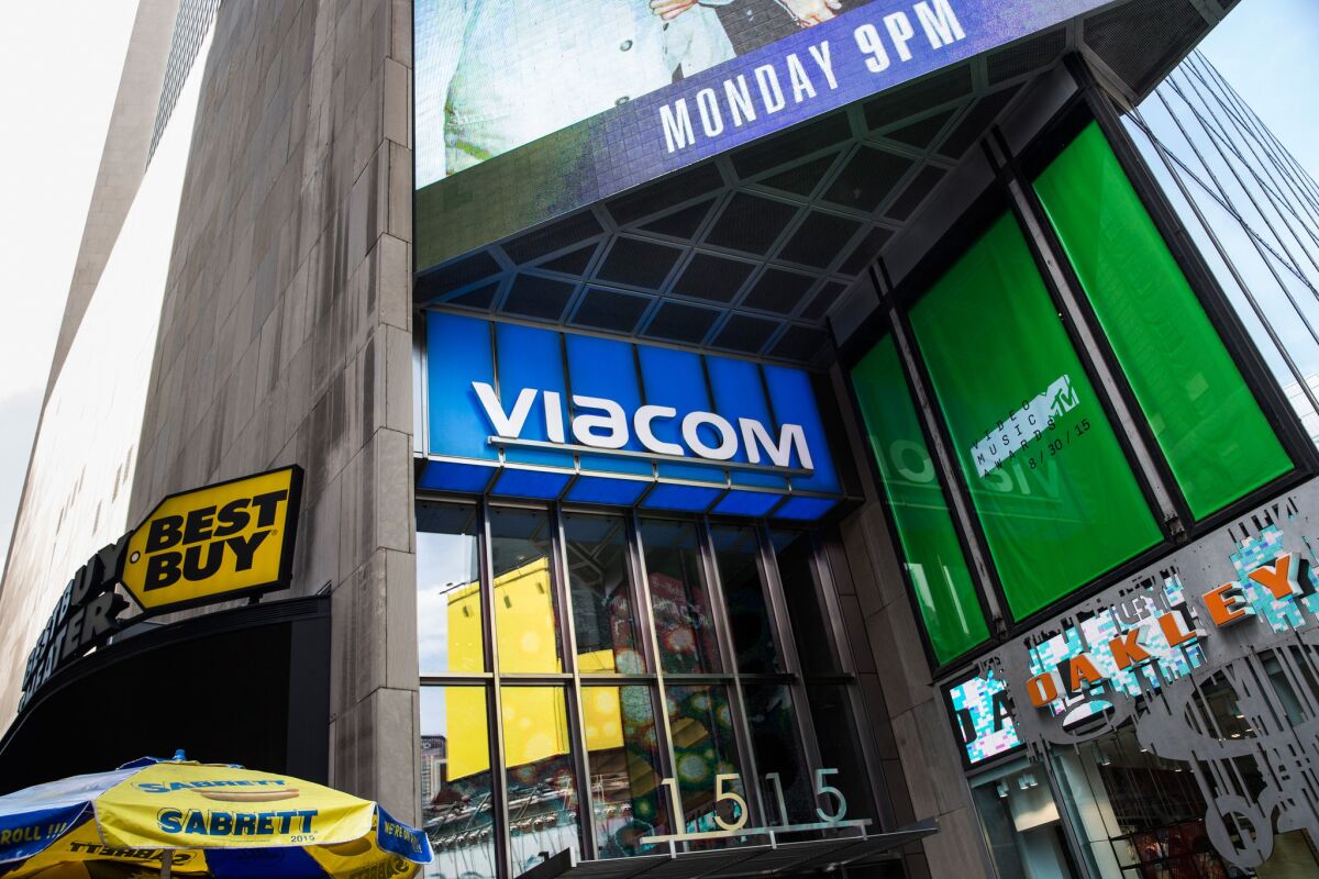 Viacom and Dish Network reached a new agreement that keeps Viacom channels on the Dish systems. Pictured here is Viacom's headquarters in New York City.