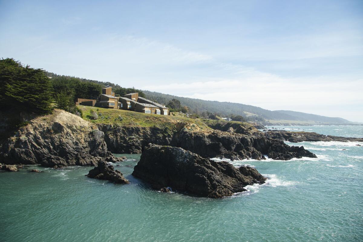 Aerial view of the Sea Ranch Lodge along the Sonoma Coast