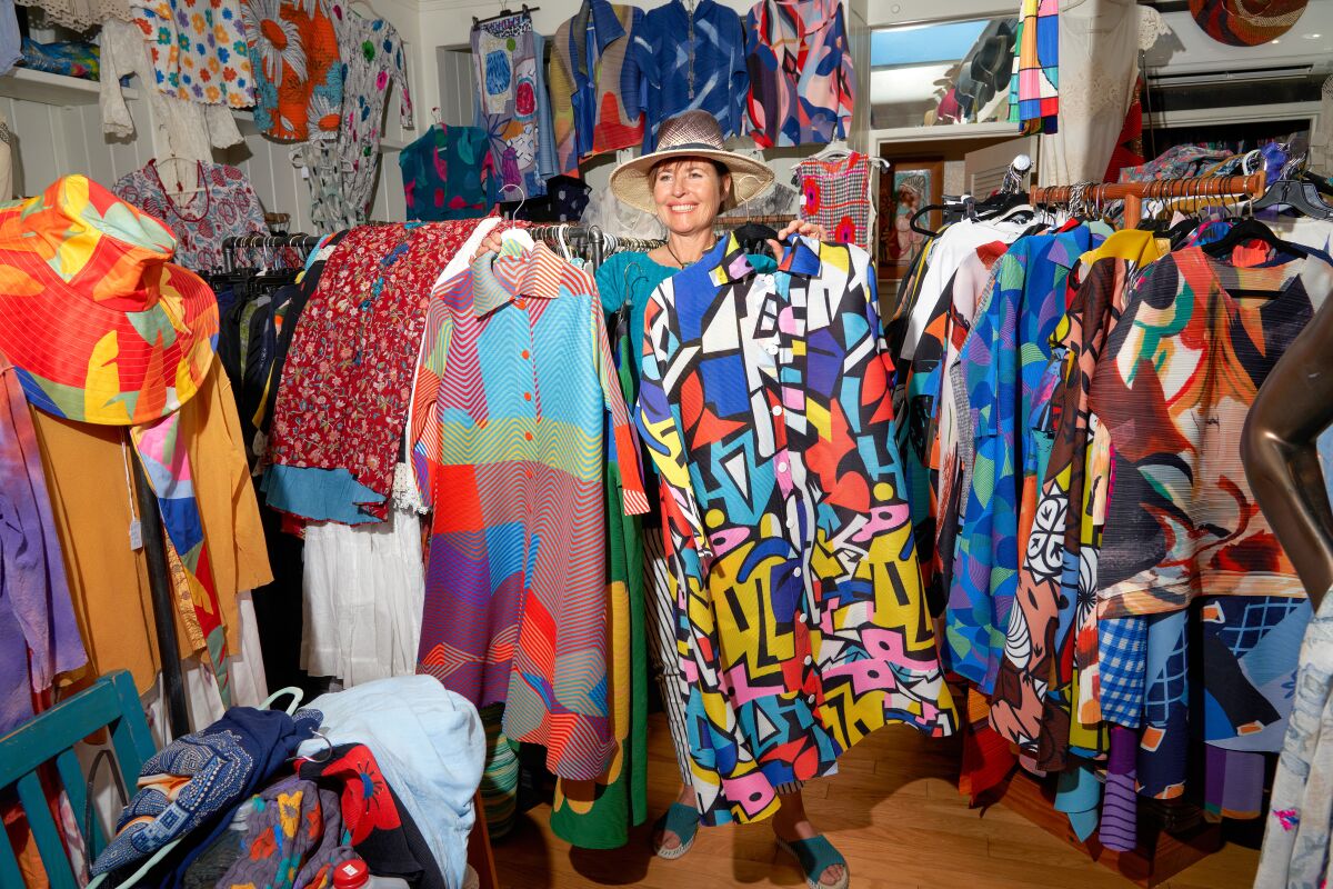 A woman at a store in Ojai, Calif., a vacation shopper's paradise.