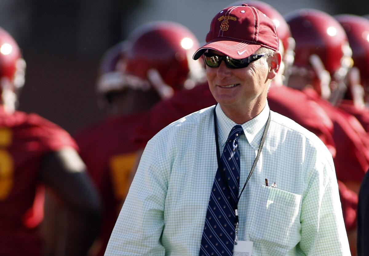 USC Athletic Director Pat Haden has not indicated that the university will look to soften its own NCAA-issued penalties in the wake of Penn State being allowed to restore some of its scholarships.