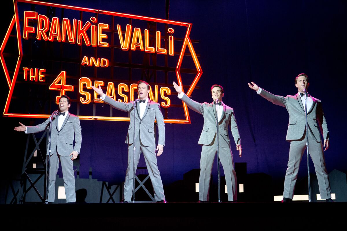 Cast members of the Clint Eastwood film "Jersey Boys," financed with a state tax credit.
