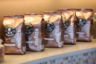 Bags of Lavazza coffee beans.