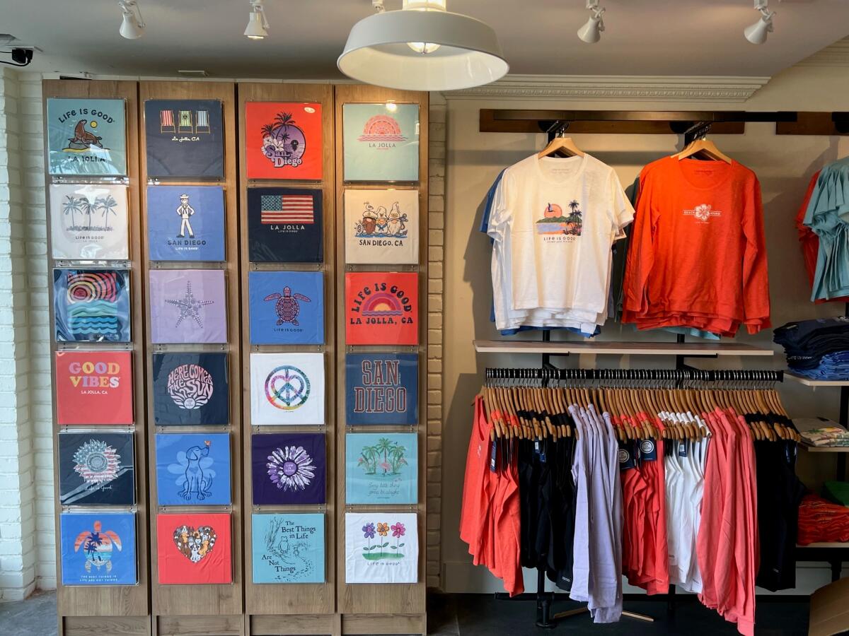 California's first Life is Good store opened Nov. 12 at 7927 Girard Ave. in La Jolla.