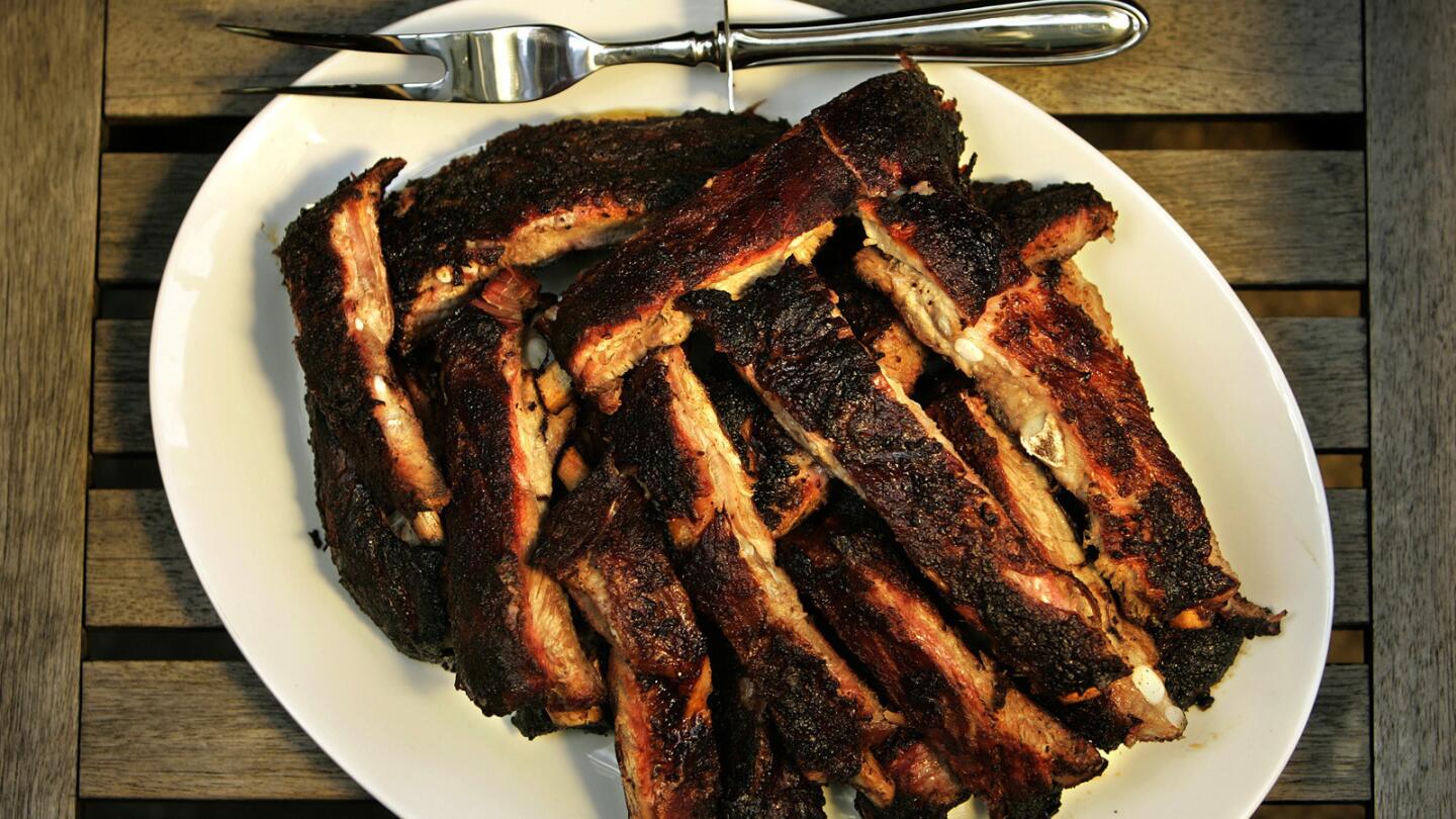 No sauce necessary. These are naked ribs. Click here for the recipe.