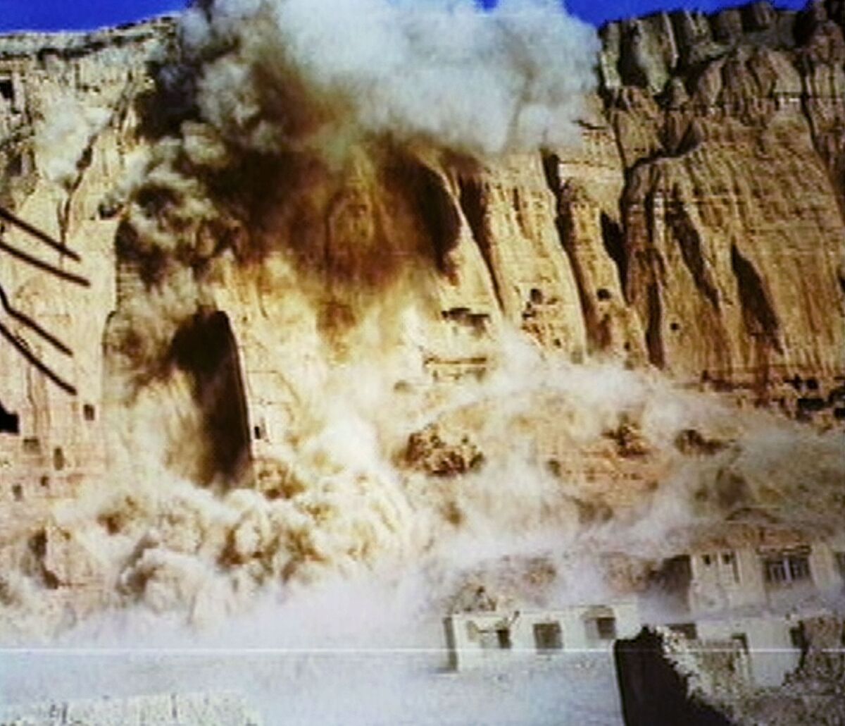 he giant Buddhas of Bamiyan are destroyed by the Taliban government on March 12, 2001 in Bamiyan, Afghanistan. 
