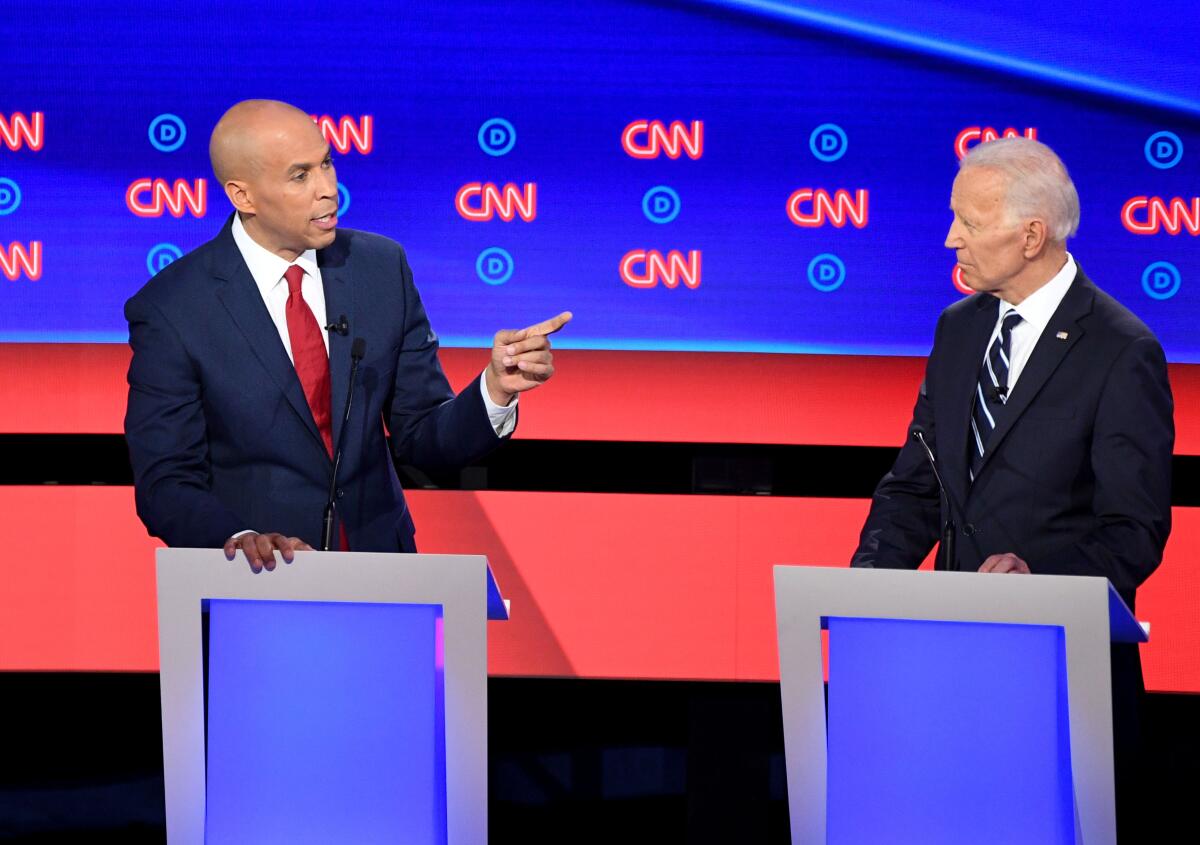 Sen. Cory Booker and former Vice President Joe Biden