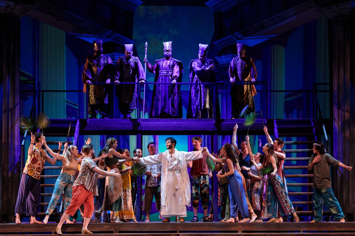 Richard Bermudez, center, as Jesus in "Jesus Christ Superstar."