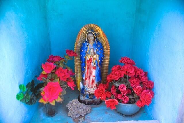 A shrine to the Virgin of Guadalupe in Hillsboro, N.M. Photo taken 2001.
