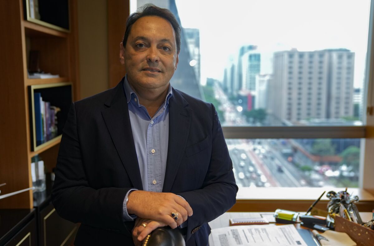 Dirceu Frederico Sobrinho, president of the Brazilian Gold Association, in his office.