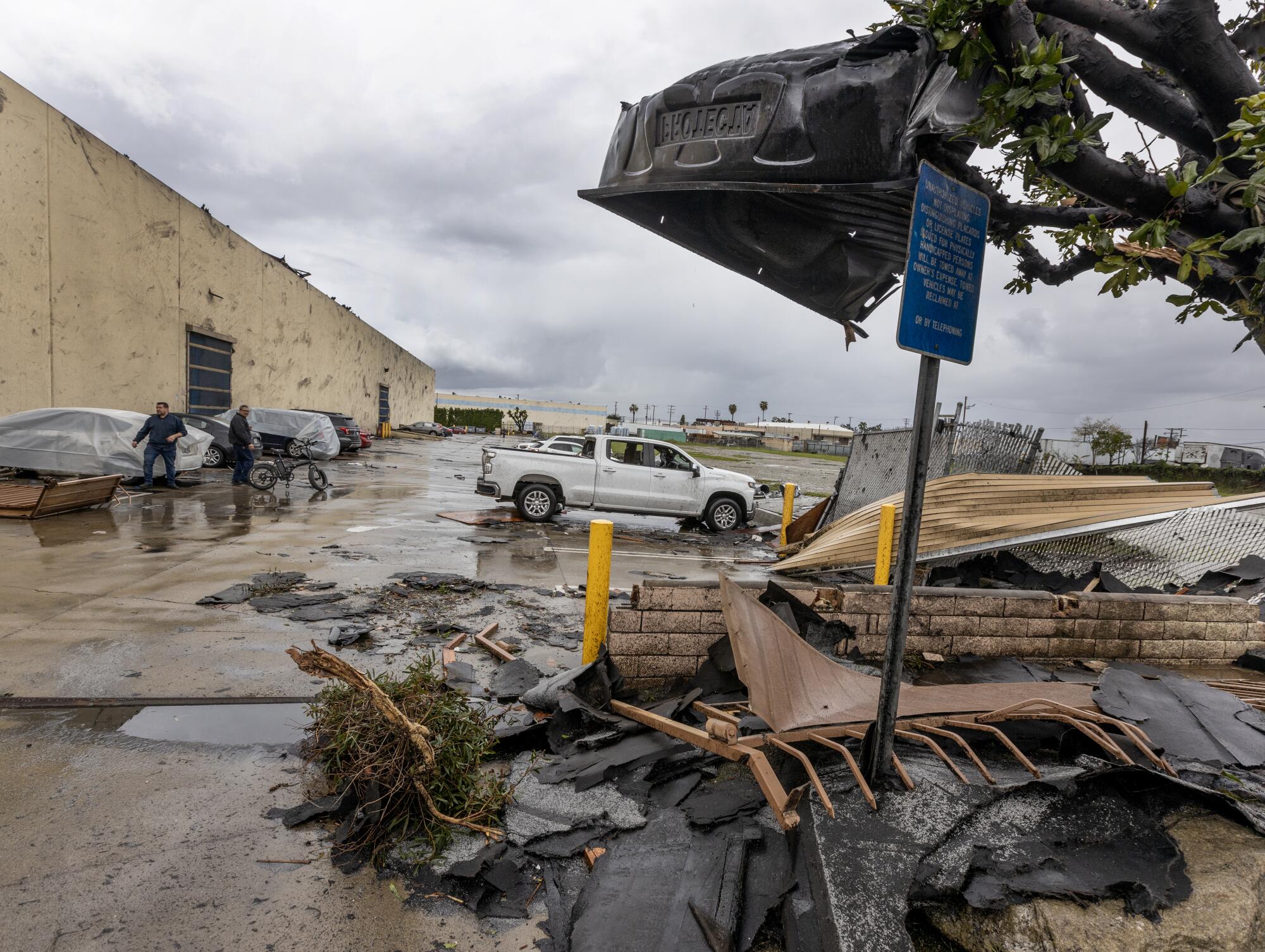 Photos: Tornado rips roof off Montebello building - Los Angeles Times