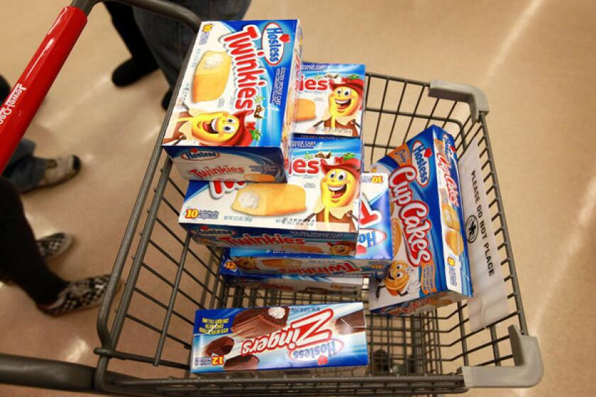 A shopper loads up on Hostess snacks this week in Chicago.