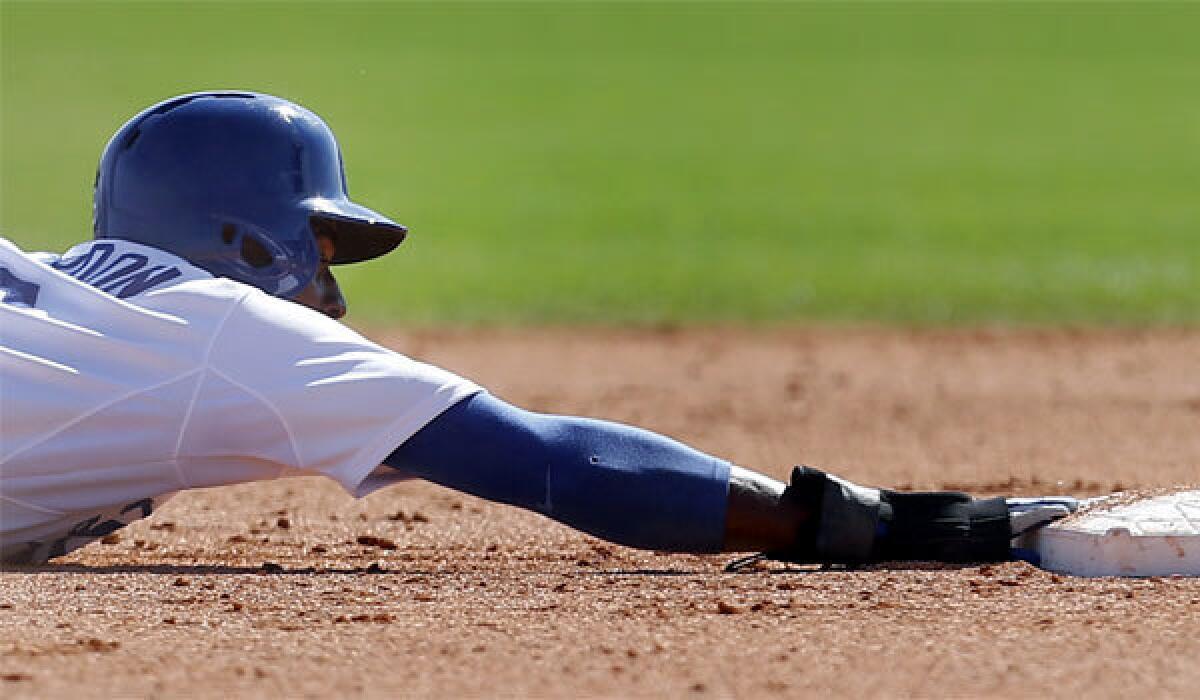 Dodgers second baseman Dee Gordon went nine-for-nine in steals during spring training.