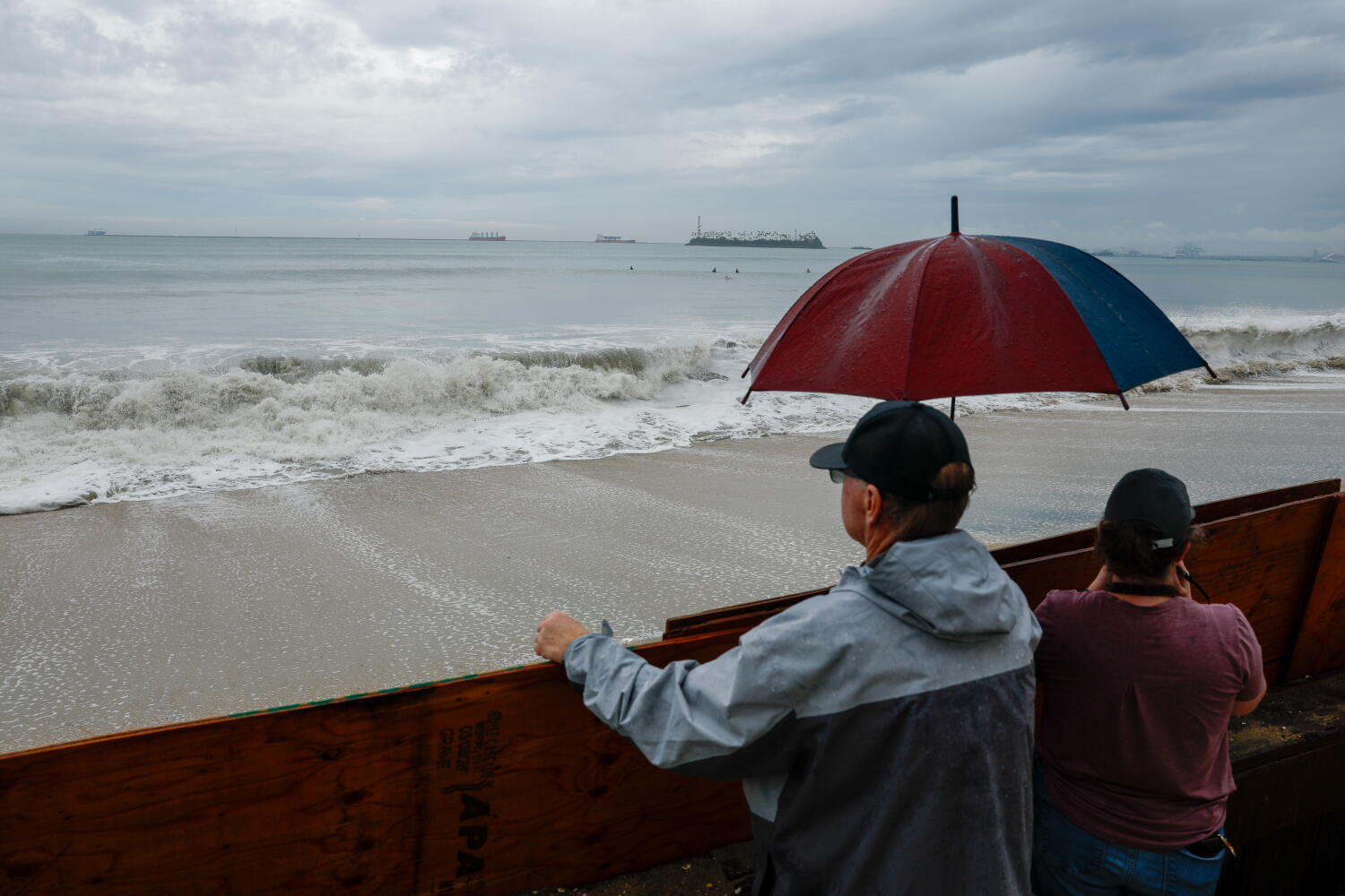 L.A. hit by rare September rain and coastal flooding from Hurricane Marie