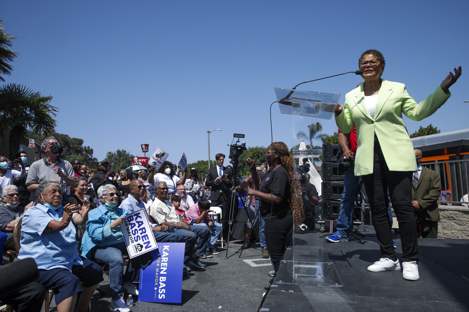 Column: How a 'defamatory' TV ad attacking Karen Bass could help her be L.A.'s next mayor