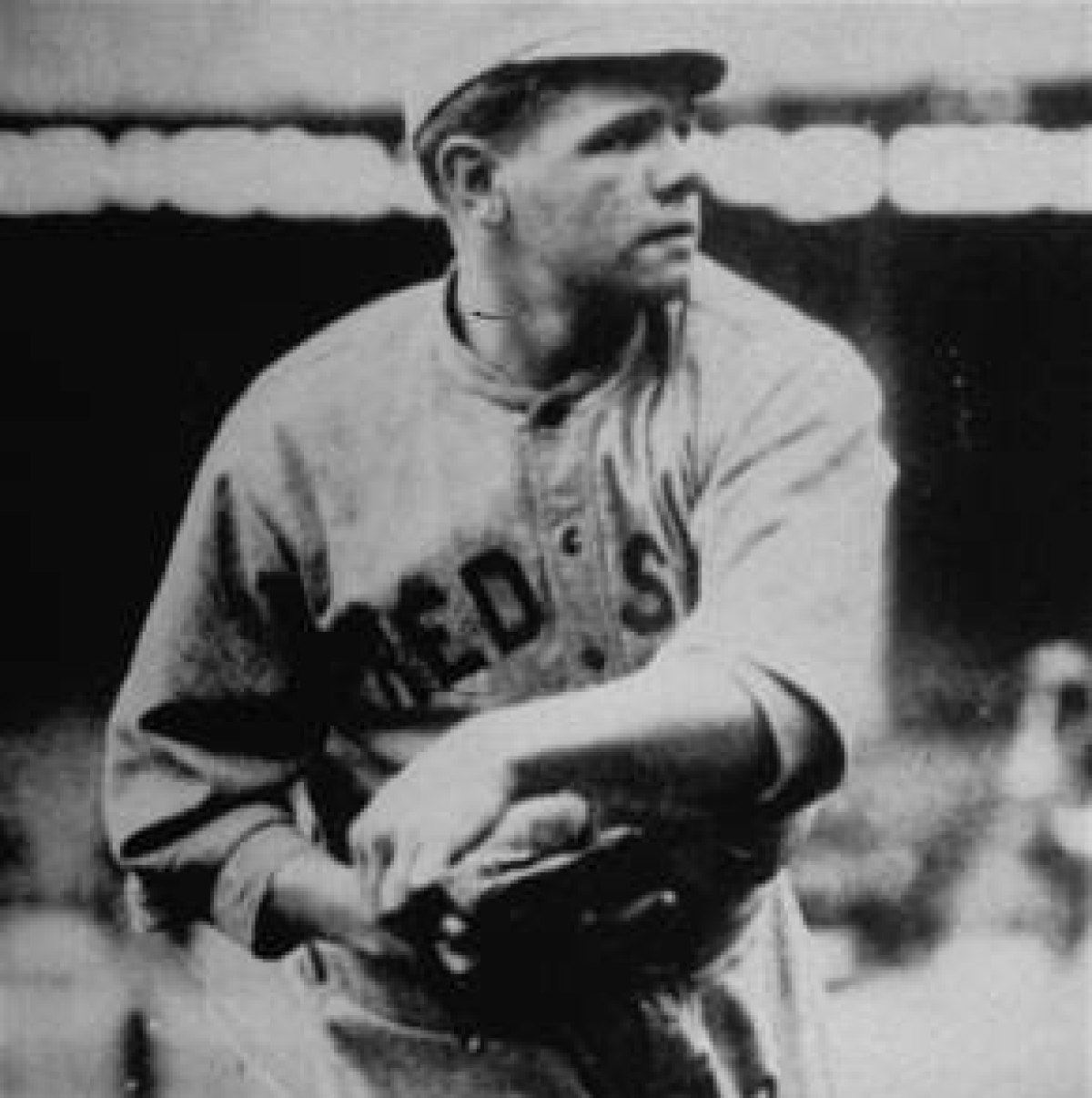 Babe Ruth throwing with the Red Sox in 1916.