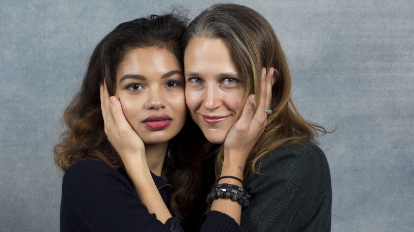 Debut actress Helena Howard and director Josephine Decker from the film "Madeline's Madeline" photographed in the L.A. Times Studio during the Sundance Film Festival