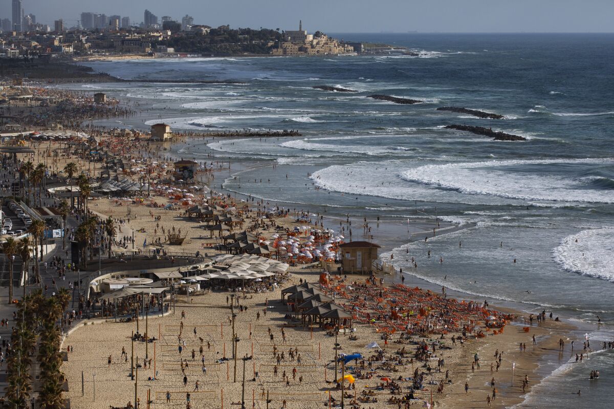 View of the beach in Tel Aviv