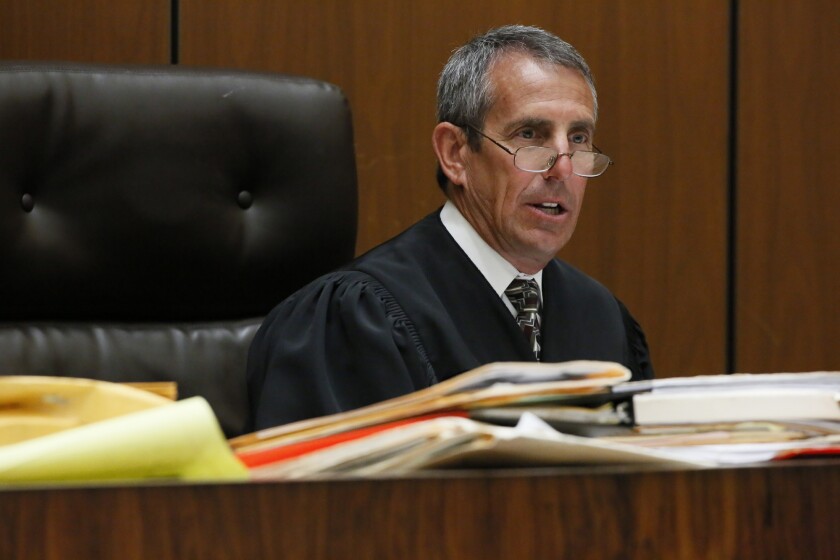 Los Angeles County Superior Court Judge Craig Richman, shown in a file photo, is accused of pushing a woman from behind and knocking her to the ground. He testified Tuesday that the woman pushed him first.