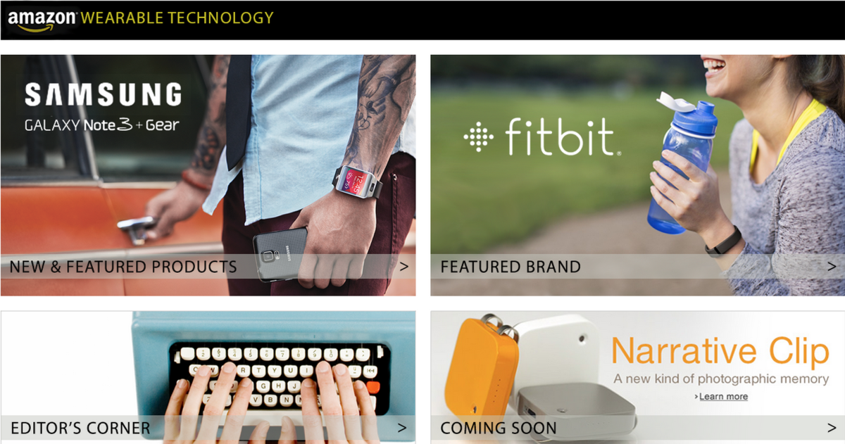 Amazon's Wearable Technology store gives customers a spot to find comprehensive information on wearable devices.