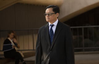 Ex-DEA Agent James Young at the San Fernando courthouse.