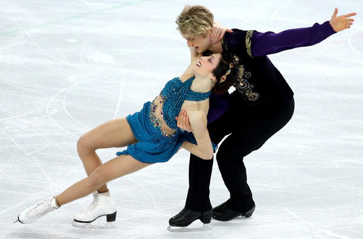 American figure skater Meryl Davis and Charlie White perform their ice dance routine during the team competition at the Sochi Olympics last week at Iceberg Skating Palace.